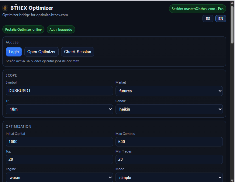 Optimization side panel
